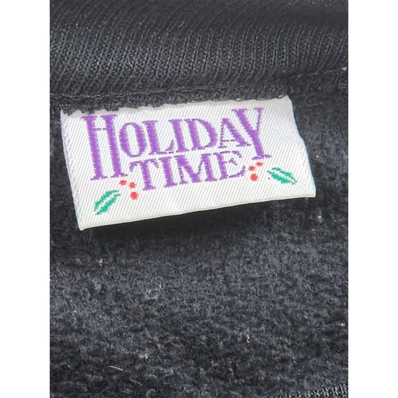 Holiday Time Christmas Sweatshirt Womens Large Ugly Xmas Sweater Tree Snowflakes - Picture 13 of 16